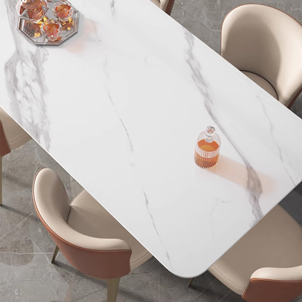 LJIA home Modern Luxe Dining Table with Rock Panel Wayfair